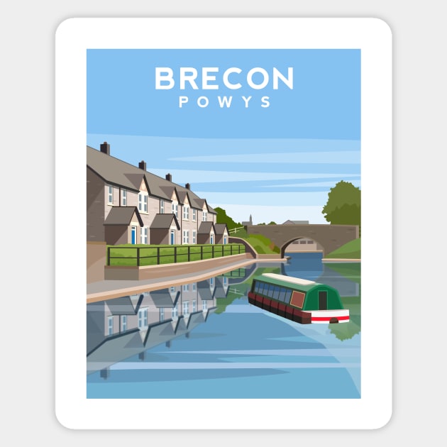 Brecon, Powys - Mid Wales Sticker by typelab